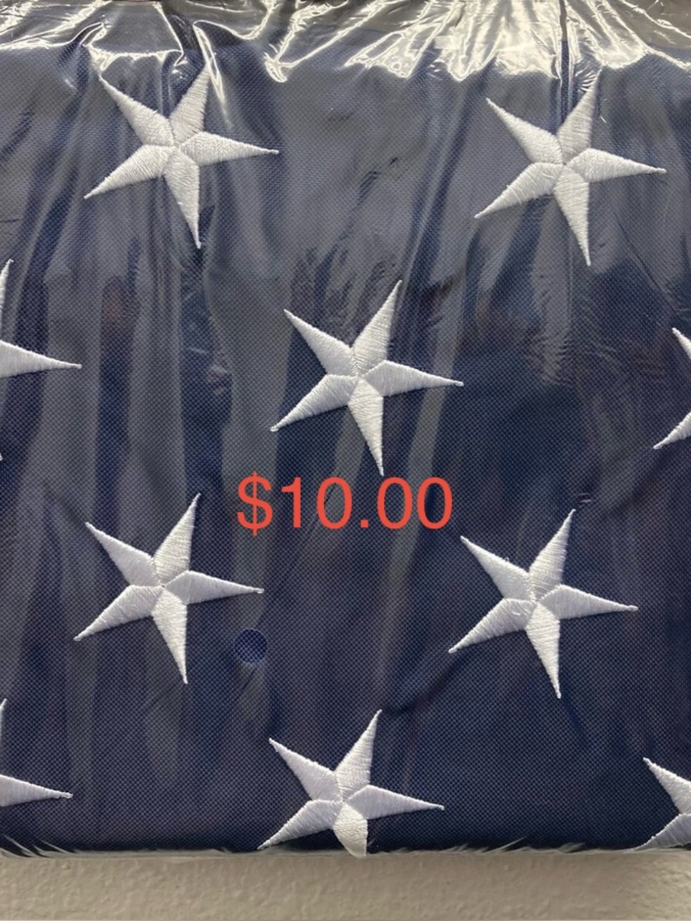 Navy Star Embroidered Fabric Panel American Flag